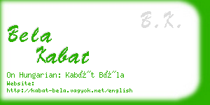 bela kabat business card